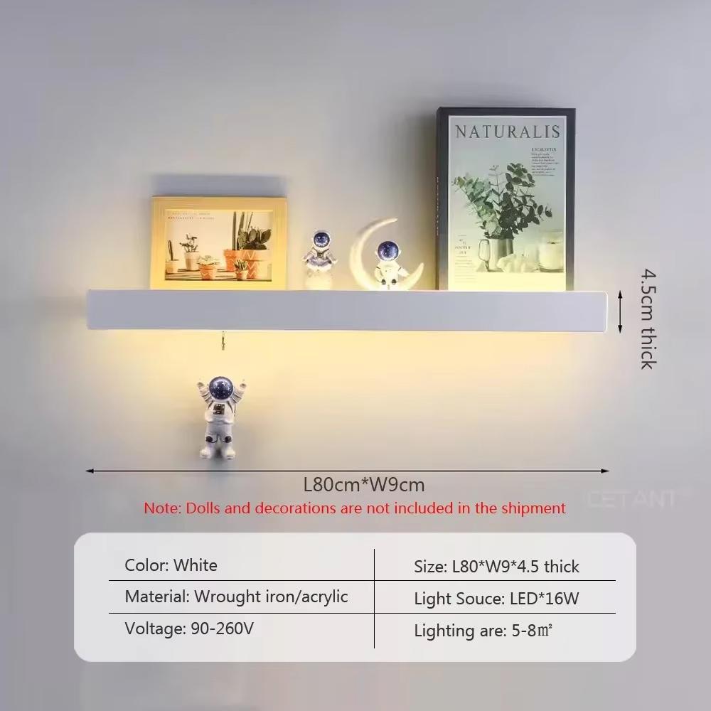 Modern LED Wall Lamp Shelf Wall Sconce 40/60/80/100CM For Bedroom Living Room Study Room Hallway Hotel Interior Decorative Light