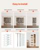 Sliding Pocket Door, 915 x 2035 mm, 5-Lite Frosted Glass Single Sliding Door with Hardware Kit, Sturdy Solid Wood & MDF Pocket Doors Slab with