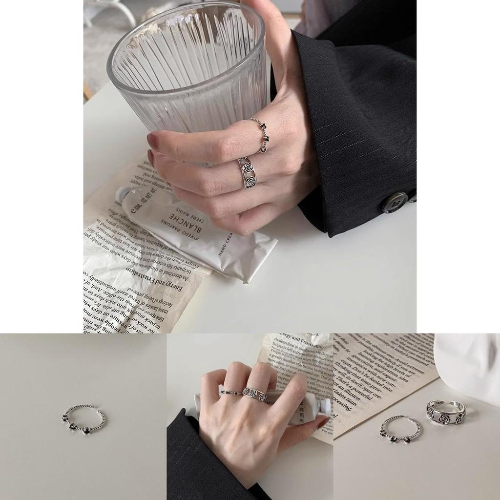 Rose Modern Vintage Ring For Women Geometric Open Adjustable Ring Fashion Statement