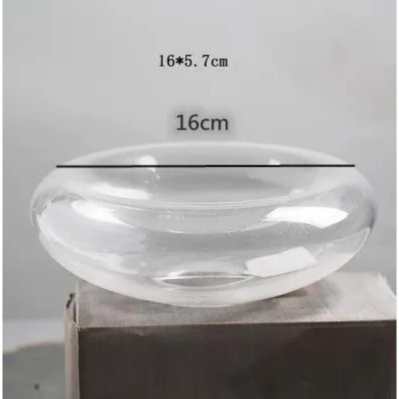 Doppelwandiges Blasen-Glasgeschirr, Dessertteller, Hochwertiges Restaurant Kaltgerichte, Japanische Küche Sashimi-Platten, Kunst Geschirr