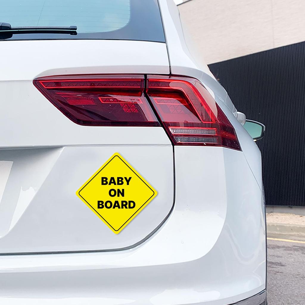 GEEKBEAR Baby Car Sign - Sticker or Magnet, Color Variations, Weather Resistant - Diamond