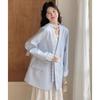 Beautiful and Elegant Lace Splice Suit Jacket for Women, Loose Fit Spring Casual Blazer