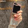 Plating Glitter Diamond Bracket Case for Samsung Galaxy Z Flip 7 6 ZFlip 4 3 Flip7 Bling Gradient Ring Holder Stand Hard Cover