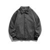 Men's Trendy Hong Kong Style Suede Plush Embroidered Baseball Jacket for Autumn/Winter.