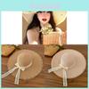 French Lace Bow Summer Wide Brim Hat For Sun Protection Beach Vacation Fans