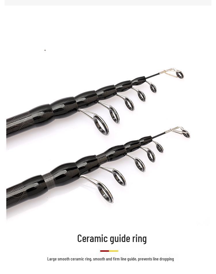Ultra-light Telescopic Rod with Large Guide Ring & Sliding Float for Long Cast Lures