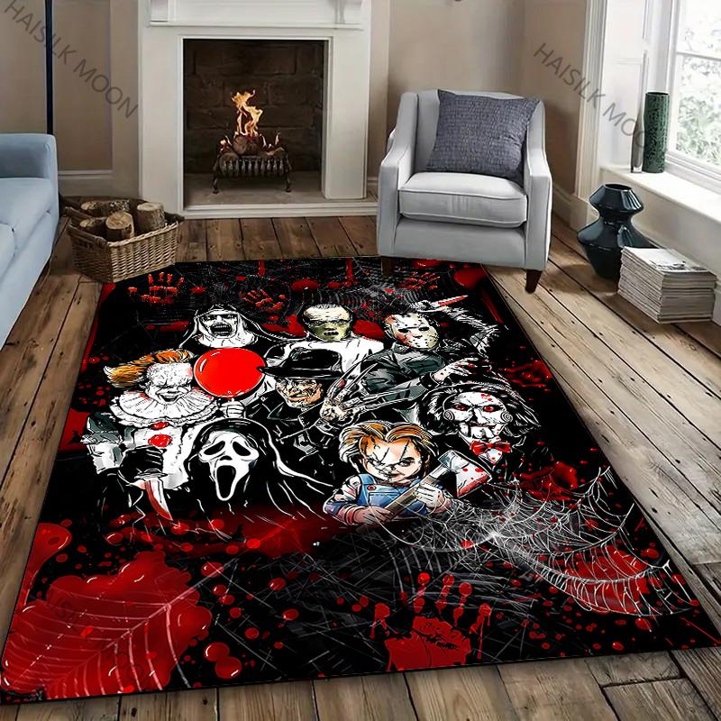 3D Halloween Horror Thriller Theme Carpet Living Room Bedroom Sofa Large Area Decorative Mat Soft Non-slip Four Seasons Rug Gift