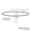 Stainless Steel 26-Letter Bracelet & Anklet with Double-Layer Knotted Snake Bone Chain