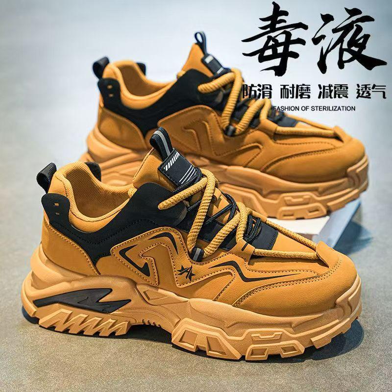 

Men s shoes autumn construction site work labor insurance shoes men s sports and leisure retro thick sole heightening tooling dad shoes 39