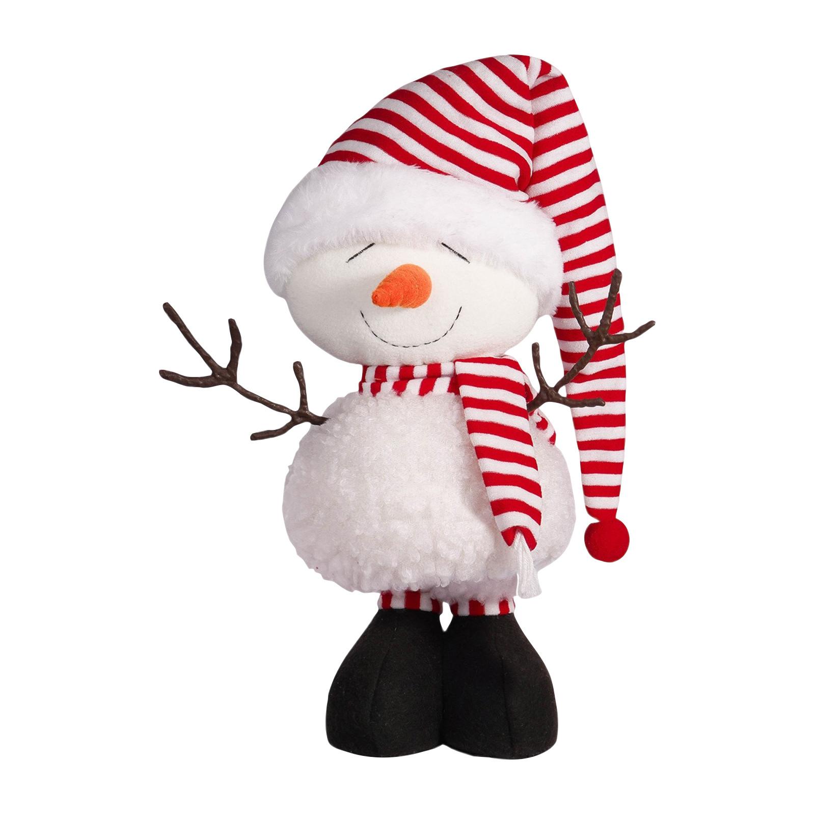 

Snowman Telescopic Ornament, Striped Hat Scarf Snowman, Christmas Telescopic Standing Decoration, Christmas Decoration, One Size белый