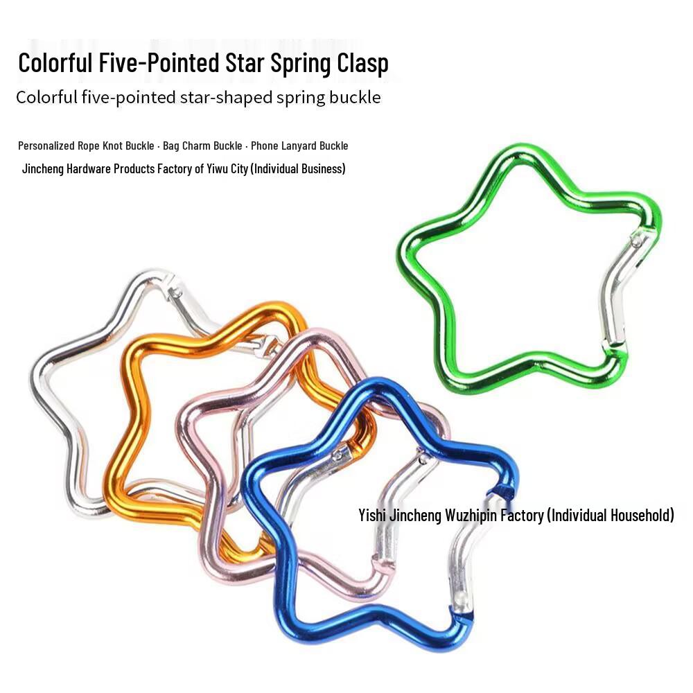 Outdoor Aluminum Alloy Five-Point Star Carabiner for Climbing and Luggage with Quick Release.