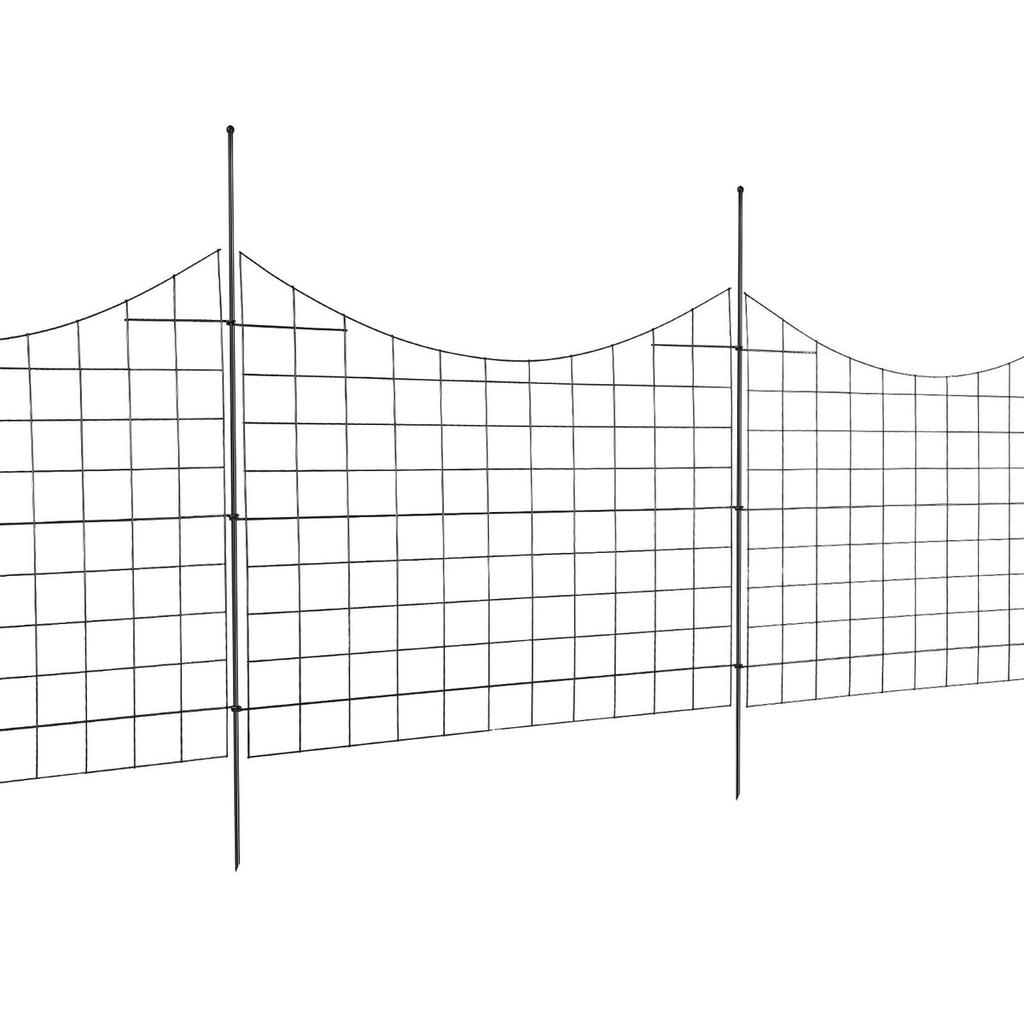 Garden Fence, No Dig Fence 36.6''(H)x29.5''(L) Animal Barrier Fence, Underground Decorative Garden Fencing with 2.5 Inch Spike Spacing, Metal Dog