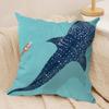 Marine Animals Summer Ins Cushion Cover Silky Short Plush Invisible Zipper Dustproof Sofa Pillow Case For Home Decor