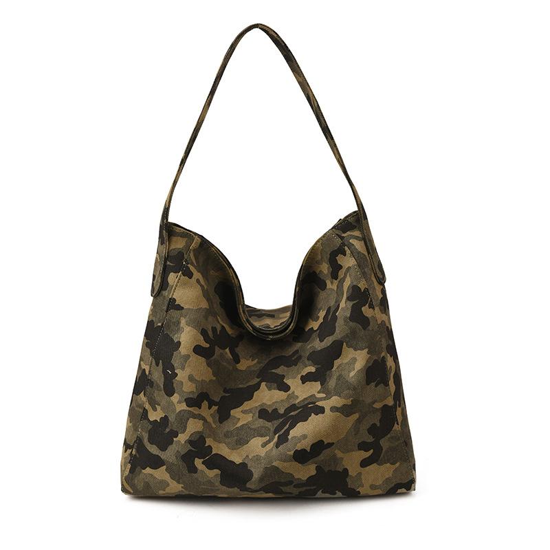 Casual large-capacity leopard print bag women's 2025 new commuter versatile shoulder bag slack tote bag bucket bag