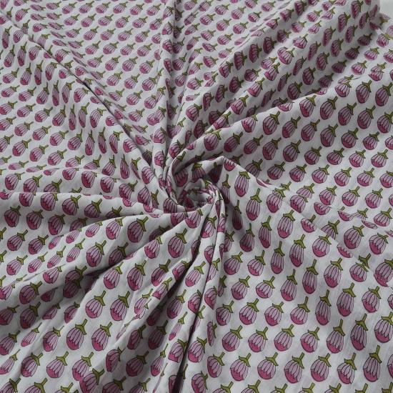 

5 ярдов хлопчатобумажной ткани с ручным принтом, индийская ткань из вуали, подходящая для изготовления и шитья белой ткани