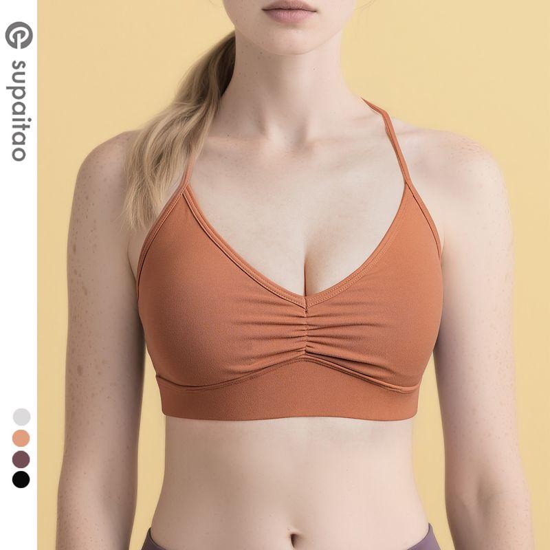 

Supai Taomei Back Yoga Vest Shockproof Push-up Spaghetti Strap Sports Intimates Pilates Workout Bra Bra Women M Pumpkin Orange
