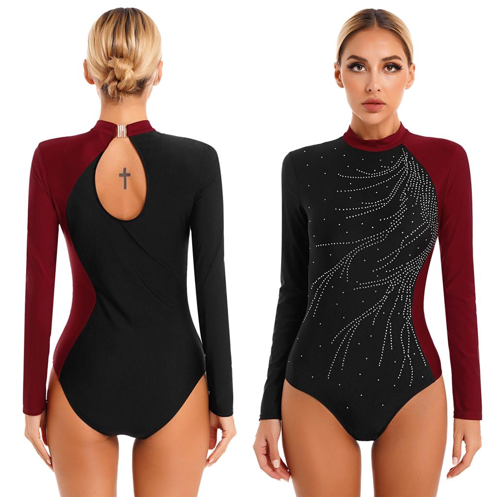 Damen Eiskunstlaufkleid Mit Strass Ballettkleid Lyr Produktbild-Vorschau 6