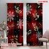 2pcs,2D Plane Printing Curtain Popular Christmas Snowflakes Durable 100% Polyester Fabric (without Rod) Art Deco Festive for