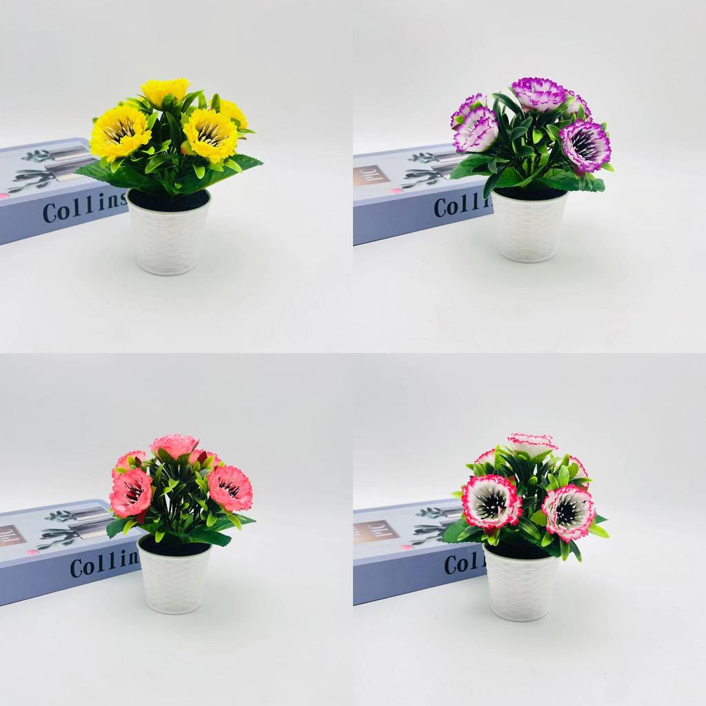 Handmade Peony Silk Bloom Mini Potted Decor For Events And Photo Shoots