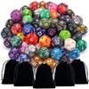 Sada polyedrických kostek 28-49 ks s černou úložnou taškou Barevné číslo Polyedrické kostky RPG D&D Hry na hrdiny Příslušenství