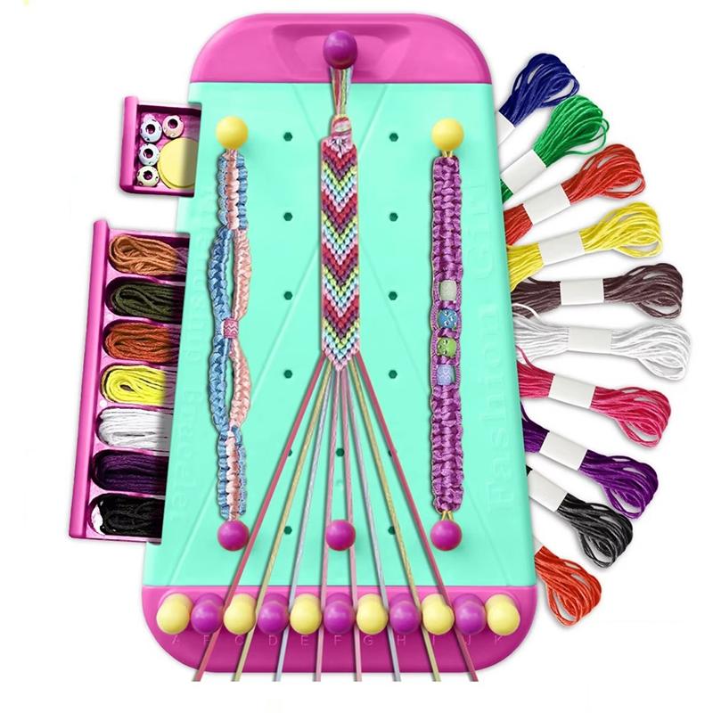 

2025 Trend Friendship Bracelet Jewelry Making Kit For Girl Arts And Crafts Bracelets String Maker Kit Pretend Play Gift