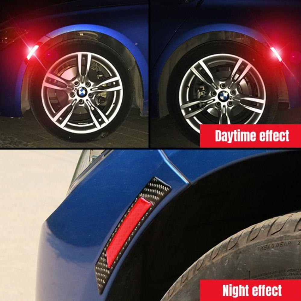 2Pcs High Brightness Reflective Wheel Arch Stickers Safety Warning Decal Car Exterior Protection