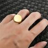 Punk New Fashion Circle Round Rings Male Gold Silver Color Stainless Steel Geometry Big Ring for Men Party Jewelry Gift 2025