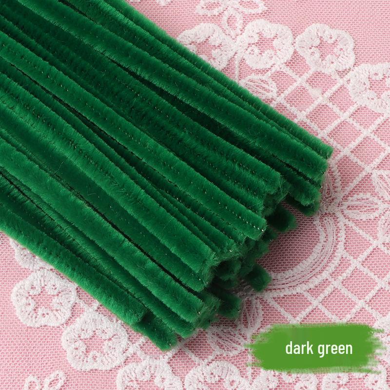 Thickened White Chenille Pipe Cleaners - Mixed Colors for DIY Bouquet Crafts