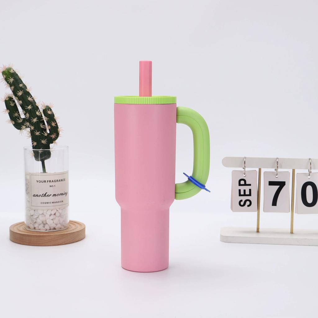 40oz Motorcycle Water Cup Holder Women's Office Coffee Mug Portable Outdoor Handheld Thermal Insulated Water Cup