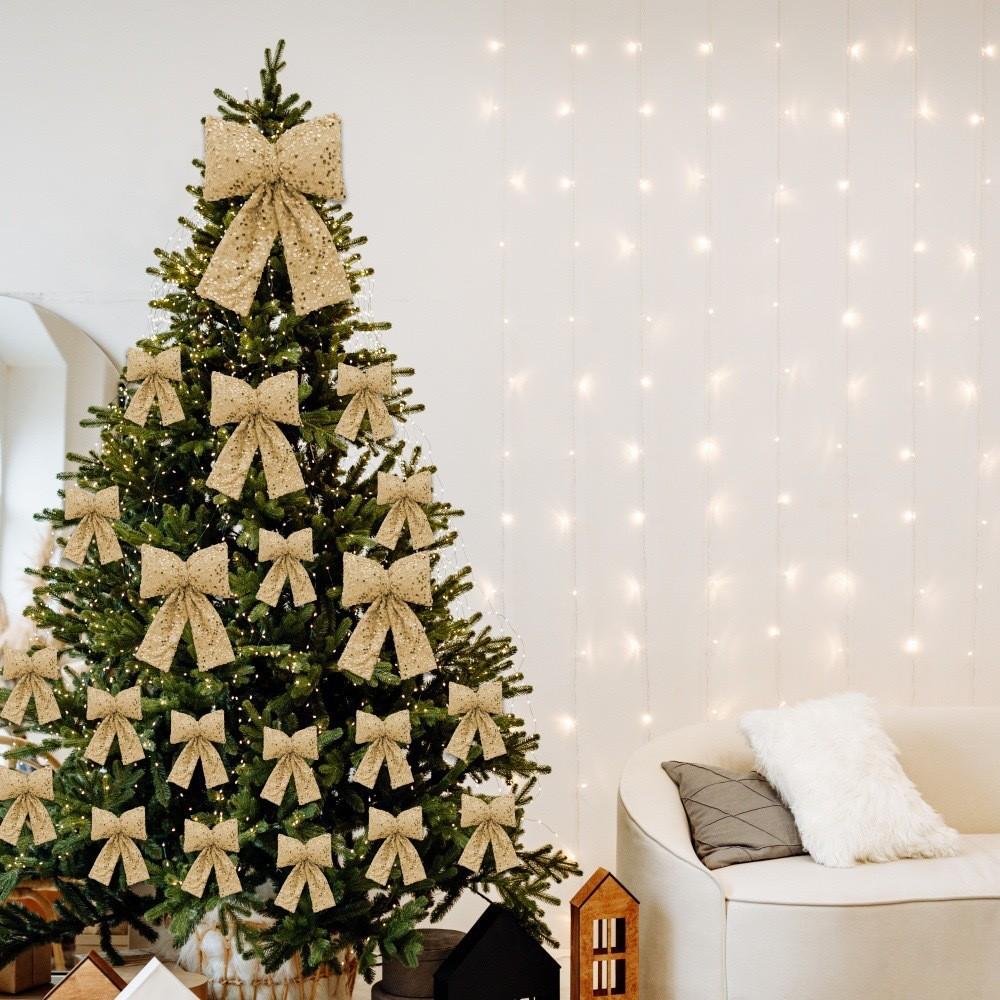 Sequins Bow Christmas Pendants For Scene Setup And Holiday Props Decorations