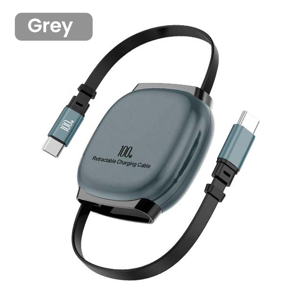 100W Retractable Type C To Type C Cable PD Fast Charging Phone Cable For Iphone 15 16 Samsung Notebook USB C Data Cable Wire