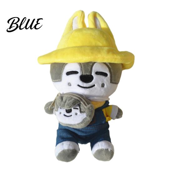 Stuffed Animal Doll Cartoon Plush Toy with Removable Clothes Backpack Pig Fox Chick Wolf Bear Cat Rabbit Dog Plushie Band Fans Gift