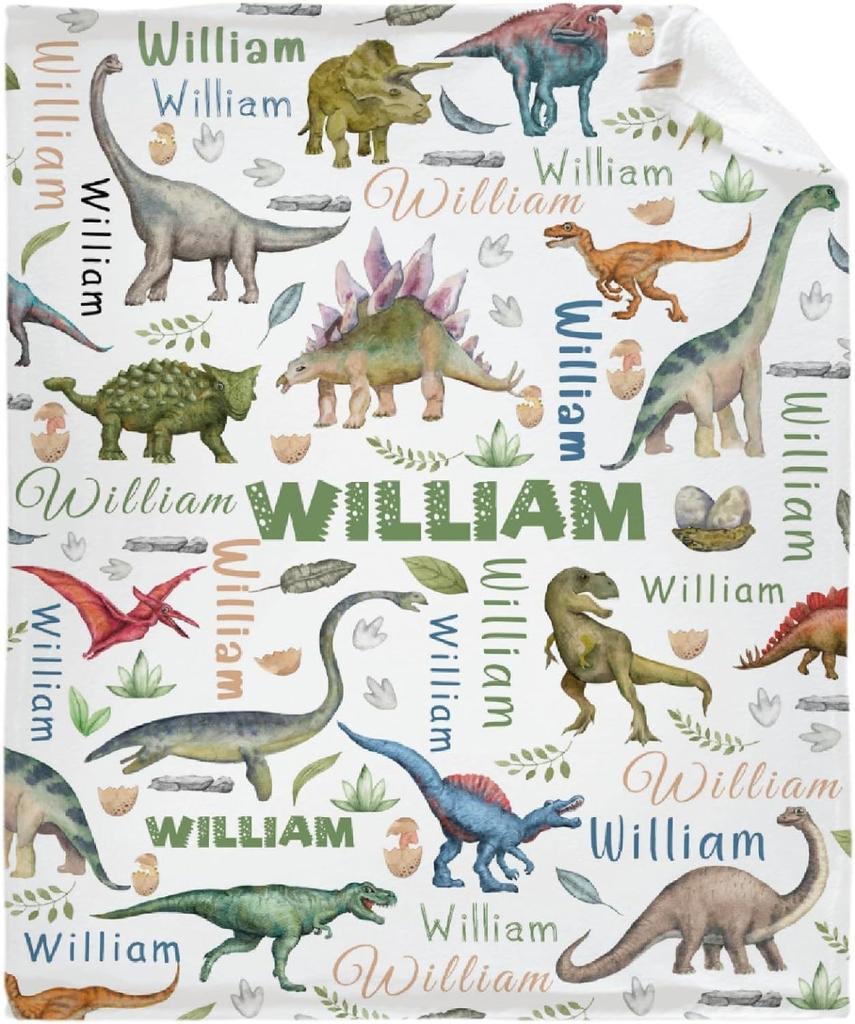 Cartoon Dinosaur Letters Printed Blanket for Sofa Travel Camping Living Room Office Conditioning Blanket for All Seasons Gifts