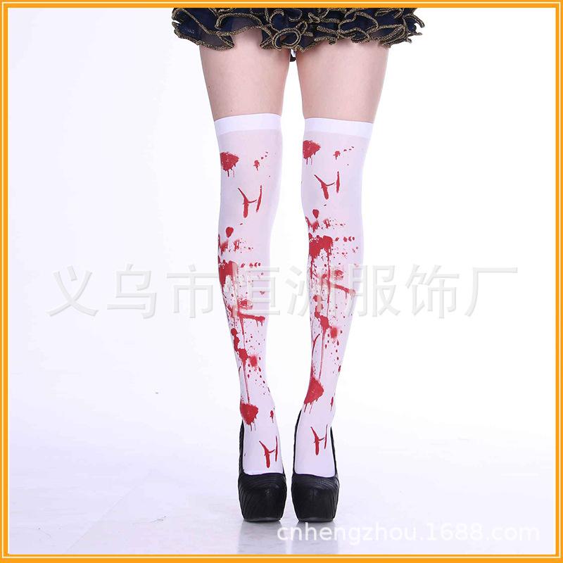 Halloween Haunted House Hospital Nurse Dress Up Socks Ladies Red Cross Knee Cos Ghost Doctor