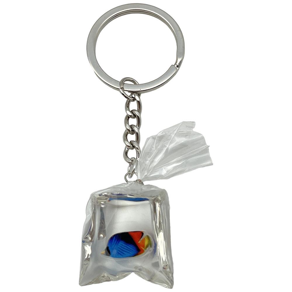 Tropical Fish Resin Keychain - 3D Transparent Goldfish Pendant Decoration