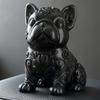 3D Printed French Bulldog Ornament, Black Glossy Dog Sculpture, Minimalist Cute Bulldog Figurine Desktop Decoration for Dog Lovers Gift