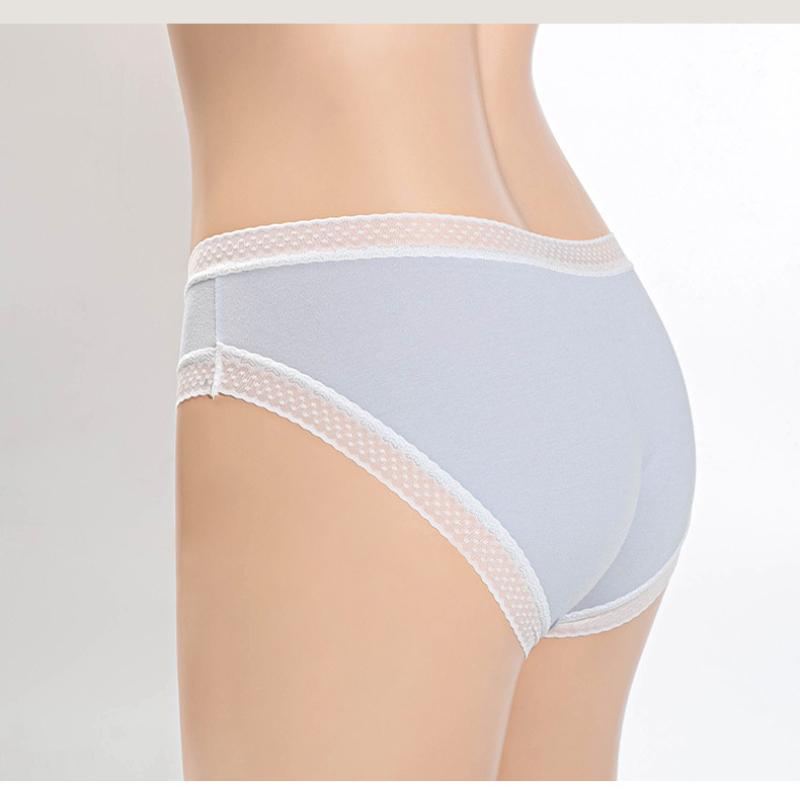 Chiloți dantela pentru femei, întrepicior antibacterian din bumbac, dorință pură, mărime mare, vară talie medie, tricot fată tânără, stil sexy subțire.