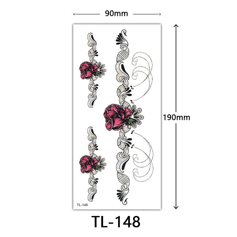 Flower Tattoo Stickers, Color Sketch Tattoo Stickers, English Letters, Wedding Photography Tattoo