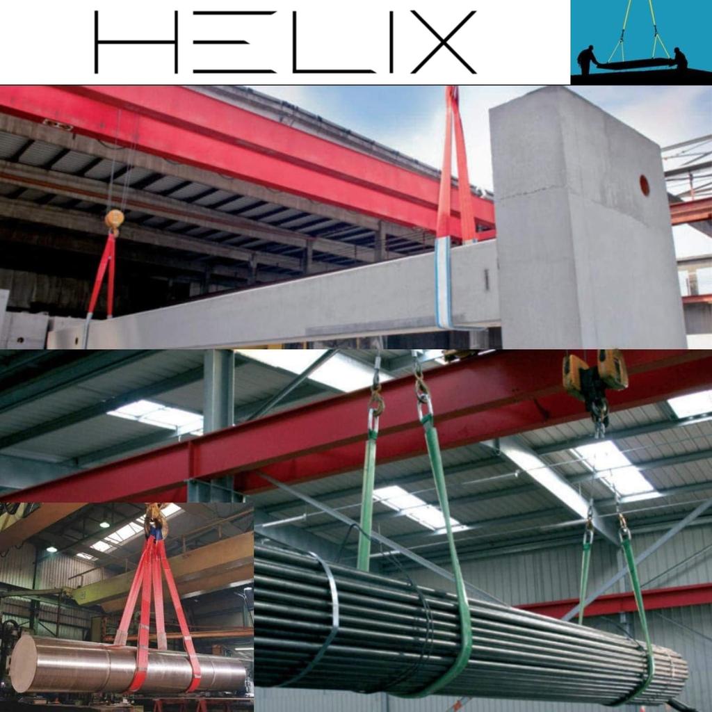 HELIX Sling 1m x 50mm x 2000kg Load for Secure and Improved Work Efficiency of Belt, Capacity, Lifting, Towing, Lifting, [Pack 10]