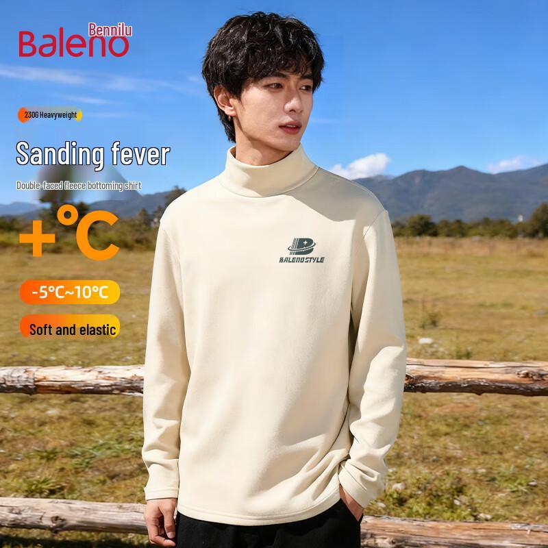 Baleno Men s Thermal Fleece Mock Neck Long Sleeve Tee XL