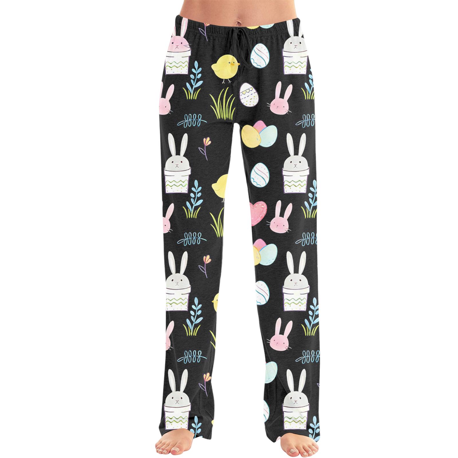 

Men s Easter Fashion Printed Casual Straight Leg Pants XXL рожевий