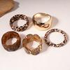 Acrylic Smudged Leopard Print Splicing Bangles for Women Personalized Fashion Gold Color Bracelet Exaggerated Style Hand Jewelry
