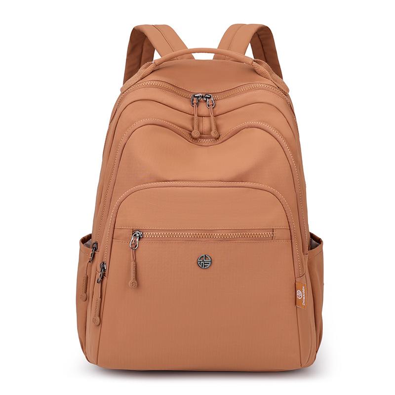 Leisure Large Capacity Backpack for Women, Waterproof Multi-layer Lightweight Nylon Fabric, Simple and Fashionable Backpack for Commuting and Travel