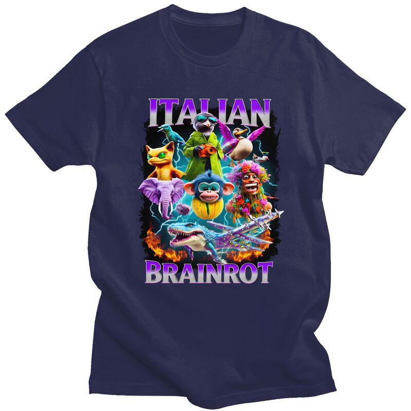 Italian Brainrot Meme Design T Shirts 100 Cotton Tees Shirt Streetwear Round Neck Tshirts Casual ShortSleeve Clothing