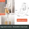 360 Degree Rotating Adhesive Wall Hook Rack With 4 Hanging Hooks Drill Free For Kitchen Bathroom Storage