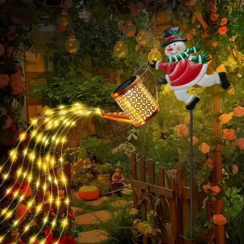 

1/2PCS Solar Kettle Lights Garden Decorative Outdoor Hanging Christmas Snowman Solar Watering Can Light for Yard Lawn Xmas Decor 1PC