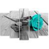 Five Piece Picture Canvas Print Bridge Rose Flower Turquoise