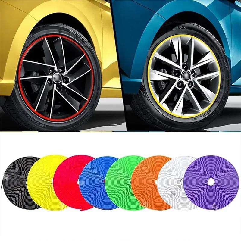 8M Car Vehicle Color Wheel Rims Protectors Decor Strip Tire Guard Line Rubber Mounding Trim Tire Guard Line