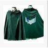 Erwachsene Anime Attack on Titan Cosplay Kostüme Riesenumhang mit Hut Shingeki No Kyojin Aufklärungstrupp Grüner Umhang Herrenkleidung