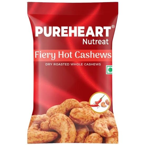 

Pureheart Nutreat Fiery Hot Cashews (15 gm), Premium Spicy Roasted Masala Cashew Nuts/Kaju Dry Fruit | Protein | No Artificial Colors 50GM